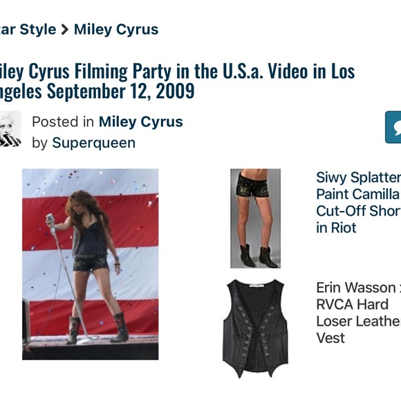 Siwy Camilla Cut-Off Shorts from Miley Cyrus Party in the USA music video - Picture 8 of 9